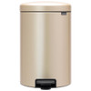 Metallic Gold Brabantia newIcon Pedal Bin 20 Litre Plastic Bucket