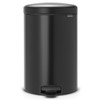 Matt Black Brabantia newIcon Pedal Bin 20 Litre Plastic Bucket