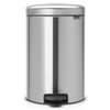 Matt Steel Brabantia newIcon Pedal Bin 20 Litre Plastic Bucket