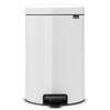 White Brabantia newIcon Pedal Bin 20 Litre Metal Bucket