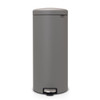 Mineral Concrete Grey Brabantia newIcon Pedal Bin 30 Litre Plastic Bucket