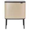 Metallic Gold Brabantia Bo Touch Bin 3x11 Litre