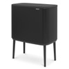 Matt Black Brabantia Bo Touch Bin 3x11 Litre
