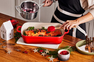 Le Creuset Sticky Cranberry & Juniper Glazed Salmon