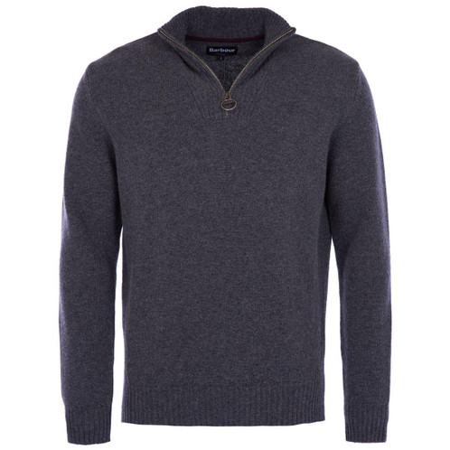 Charcoal Barbour Mens Essential Lambswool Half Zip Sweater