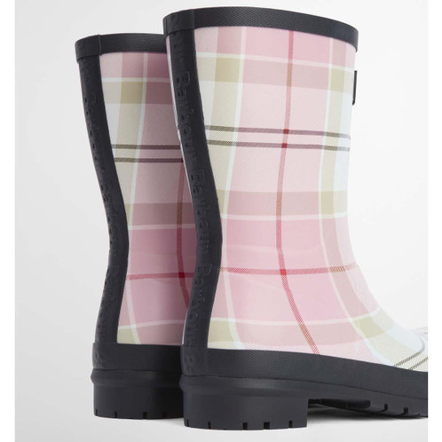 Cherry Blossom Tartan Barbour Womens Banbury Wellington Boots back