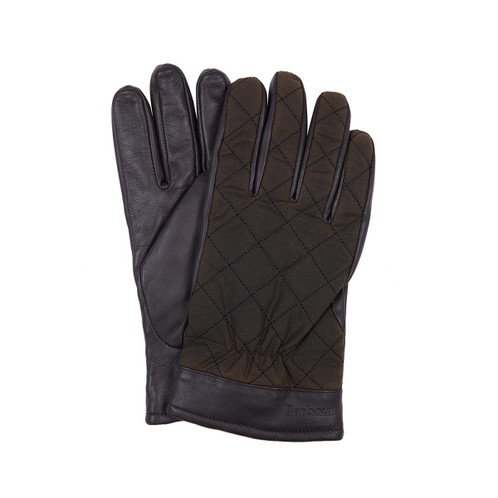 Olive/Brown Barbour Mens Dalegarth Gloves
