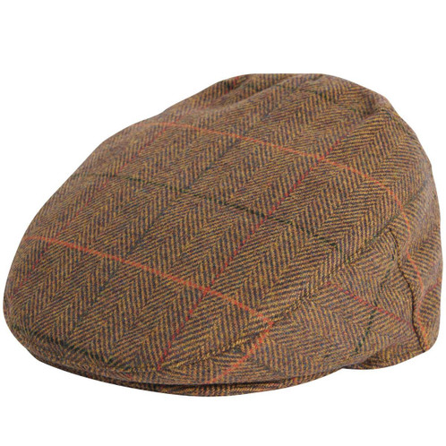 Olive/Orange/Red Barbour Mens Wilkin Flat Cap
