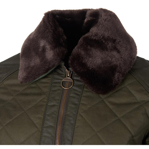 Barbour Womens Glencoe Wax Jacket Collar