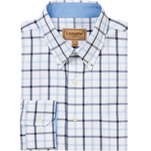 Imperial Blue Schoffel Mens Brancaster Shirt