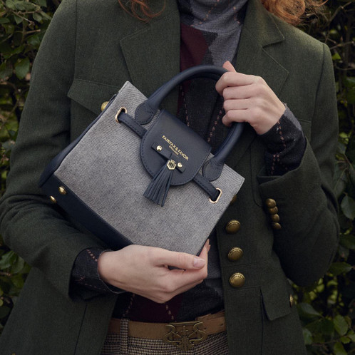 Denim Suede Fairfax & Favor Womens Mini Windsor Handbag Lifestyle