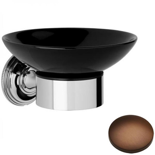 Country Bronze Samuel Heath Style Moderne Soap Holder Black Ceramic N6634B