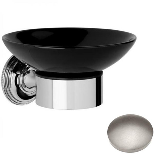 Stainless Steel Finish Samuel Heath Style Moderne Soap Holder Black Ceramic N6634B