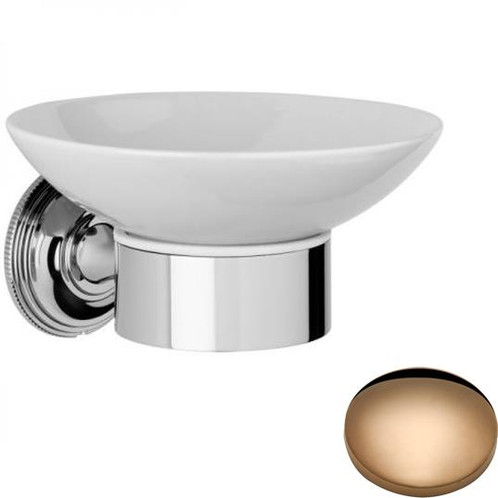 Antique Gold Samuel Heath Style Moderne Soap Holder White Ceramic N6634W