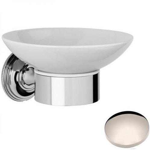 Polished Nickel Samuel Heath Style Moderne Soap Holder White Ceramic N6634W