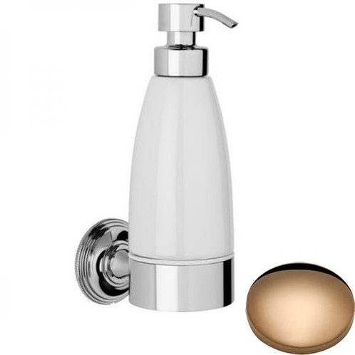 Antique Gold Samuel Heath Style Moderne Liquid Soap Dispenser White Ceramic N6647W