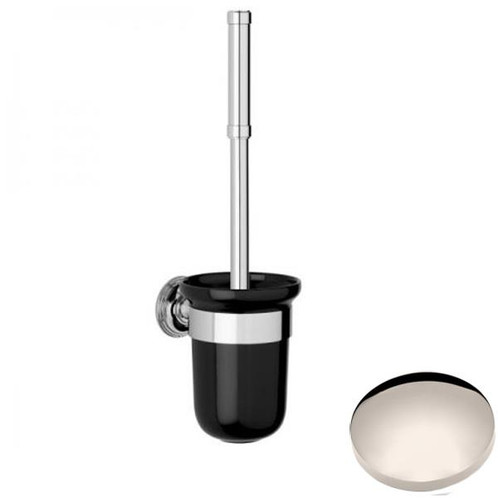 Polished Nickel Samuel Heath Style Moderne Toilet Brush Black Ceramic N6649B