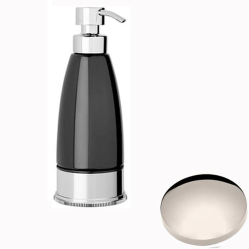 Polished Nickel Samuel Heath Style Moderne Freestanding Black Ceramic Liquid Soap Dispenser N6666B