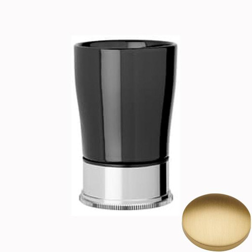 Brushed Gold Matt Samuel Heath Style Moderne Freestanding Black Ceramic Tumbler Holder N6665B