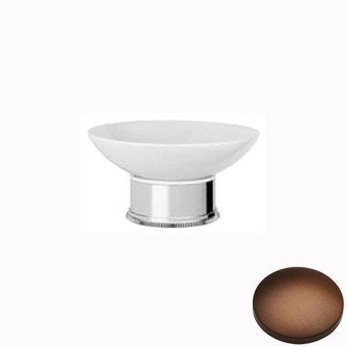 Country Bronze Samuel Heath Style Moderne Freestanding White Ceramic Soap Holder N6664W