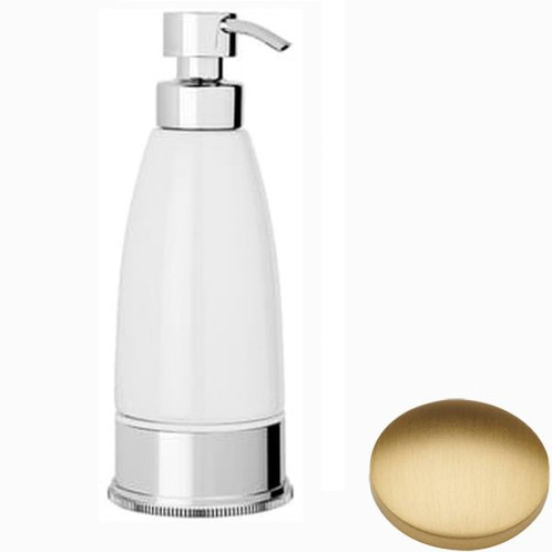 Brushed Gold Matt Samuel Heath Style Moderne Freestanding White Ceramic Liquid Soap Dispenser N6666W