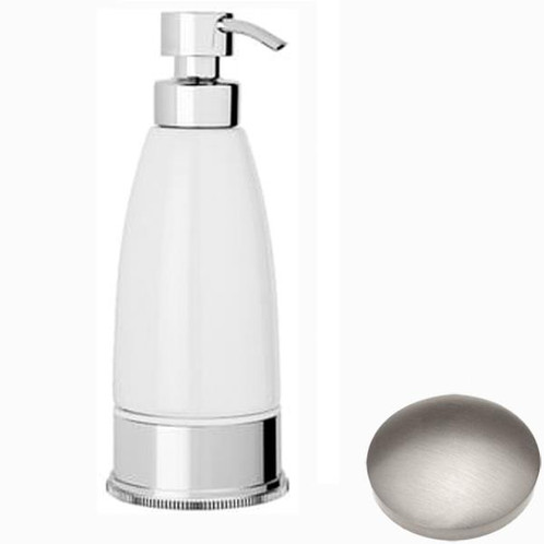 Stainless Steel Finish Samuel Heath Style Moderne Freestanding White Ceramic Liquid Soap Dispenser N6666W