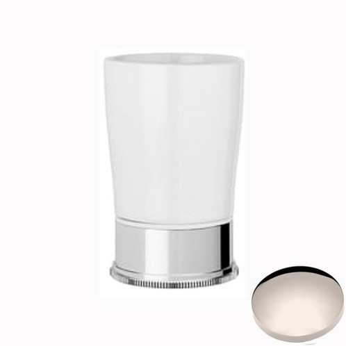 Polished Nickel Samuel Heath Style Moderne Freestanding White Ceramic Tumbler Holder N6665W