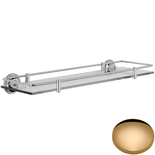 Non-Lacquered Samuel Heath Style Moderne Glass Shelf With Rail N6713/N6715