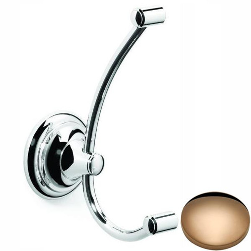 Antique Gold Samuel Heath Fairfield Double Robe Hook N9532