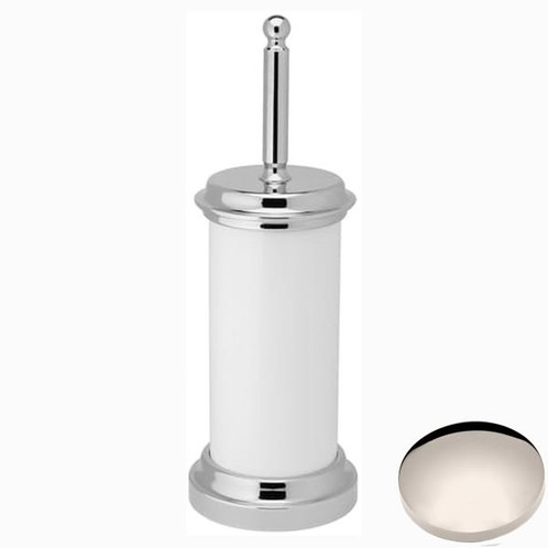 Polished Nickel Samuel Heath Antique Ceramic Container Toilet Brush Set N4349-C