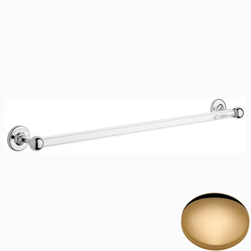 Non-Lacquered Brass Samuel Heath Antique Glass Towel Rail N4356