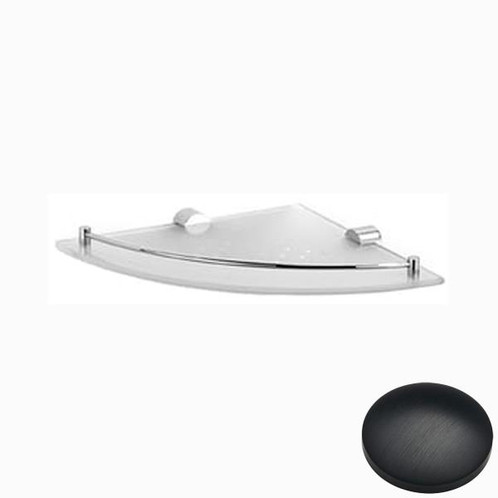 Matt Black Chrome Samuel Heath Xenon Glass Corner Shelf N5036