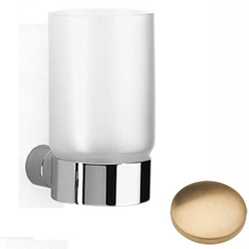 Brushed Gold Unlacquered Samuel Heath Xenon Frosted Glass Tumbler N5035