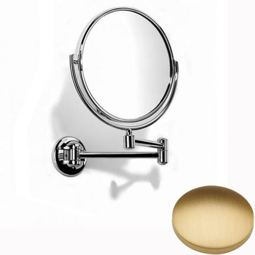Brushed Gold Matt Samuel Heath Novis Double Arm Pivotal Mirror Plain / Magnifying L115