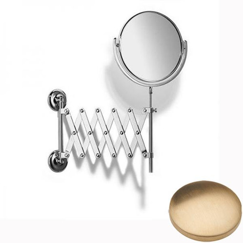 Brushed Gold Unlacquered Samuel Heath Novis Extending Mirror Plain / Magnifying L1108