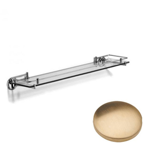 Brushed Gold Unlacquered Samuel Heath Novis Glass Shelf With Lifting Rail N1113-LR/N1115-LR