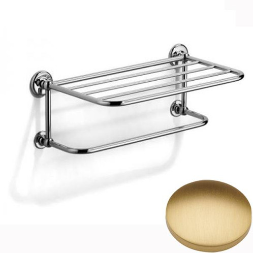 Brushed Gold Matt Samuel Heath Novis Towel Shelf With Towel Hanging Rail N1737