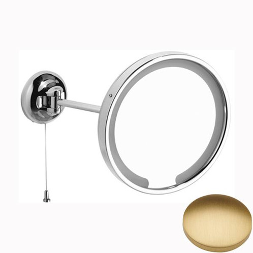 Brushed Gold Matt Samuel Heath Novis Single Arm LED Illuminated Magnifying Pivotal Mirror N509-3