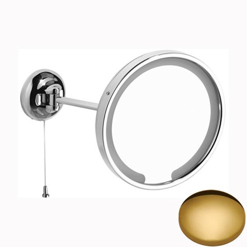 Polished Brass Samuel Heath Novis Single Arm LED Illuminated Magnifying Pivotal Mirror N509-3