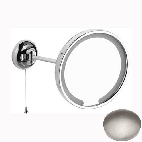 Stainless Steel Finish Samuel Heath Novis Single Arm LED Illuminated Magnifying Pivotal Mirror N509-3