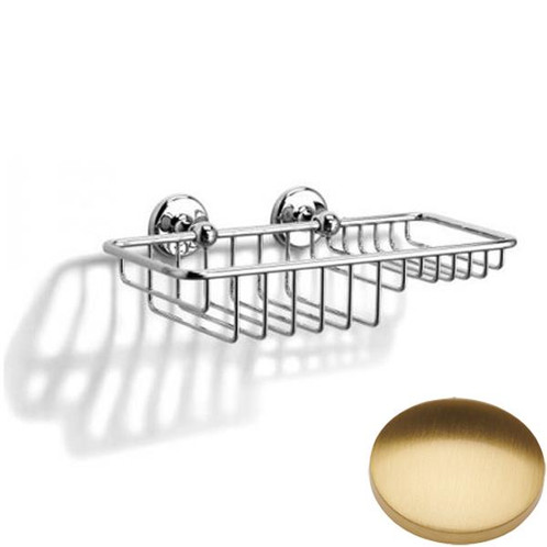 Brushed Gold Gloss Samuel Heath Novis Soap & Sponge Basket N1026-W