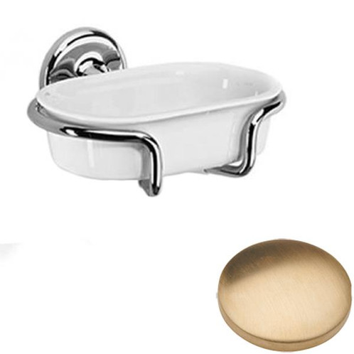 Brushed Gold Unlacquered Samuel Heath Novis Soap Holder N1034