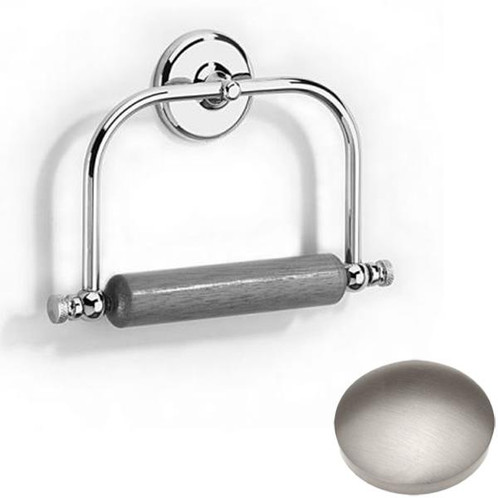 Stainless Steel Finish Samuel Heath Novis Toilet Roll Holder With Wooden Roller N1020