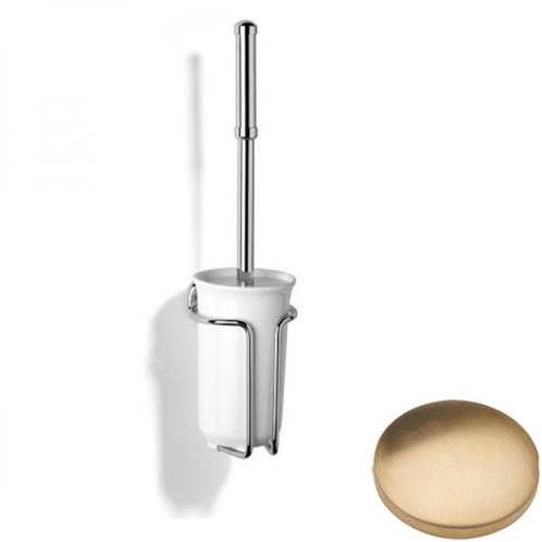 Brushed Gold Unlacquered Samuel Heath Novis Wall Mounted Toilet Brush N1049