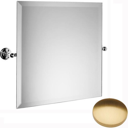 Brushed Gold Gloss Samuel Heath Novis Square Tilting Mirror L1143