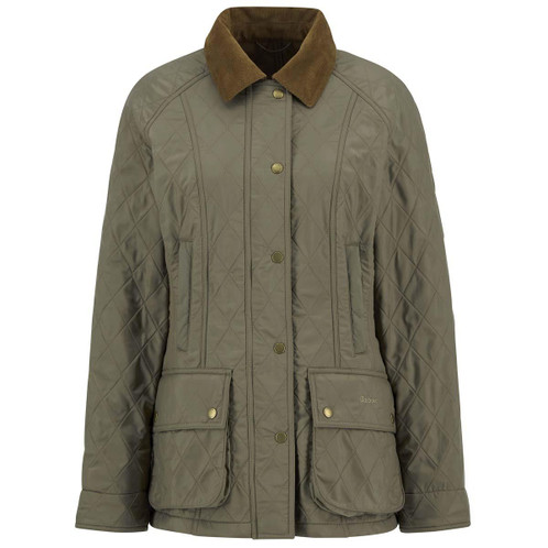 Military Brown Barbour Womens Beadnell Polarquilt Jacket