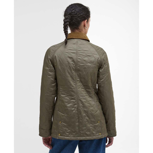  Military Brown Barbour Womens Beadnell Polarquilt Jacket Back