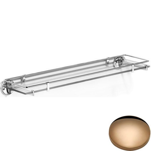 Antique Gold Samuel Heath Curzon Glass Shelf With Fixed Rail N2113/N2114