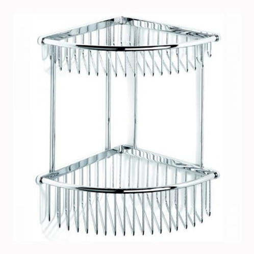 Chrome Plated Samuel Heath Double Corner Shower Basket N24