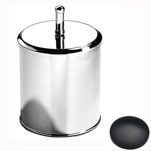 Matt Black Chrome Samuel Heath Bathroom Bin With Lid L12
